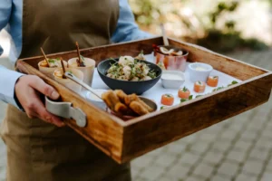 Wedding Reception Canapes at Curradine Barns