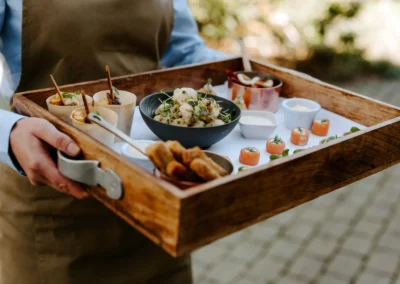 Wedding Reception Canapes at Curradine Barns